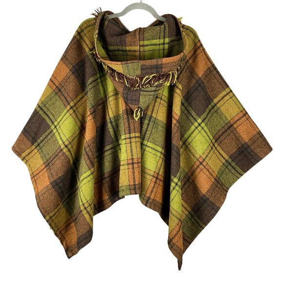 Vintage Wool Front Zip Closure Hooded Cape Coat - Picture 2 of 7